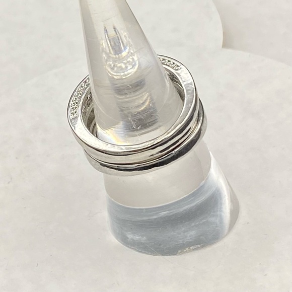 Sterling Silver Wedding Engagement 3 Piece Ring Set - Picture 8 of 13